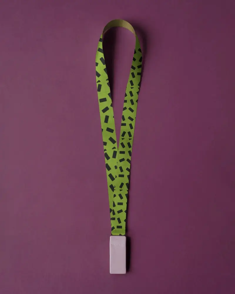 Realistic Lanyard And Badge Holder Mockup For Id Card Branding And Customer Stands