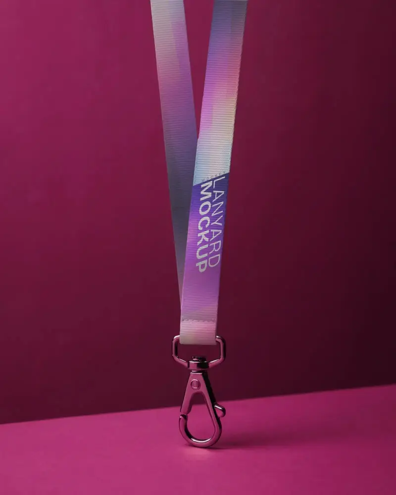 High Quality Lanyard Mockup Metal Clasp Perfect For Personalized Branding And Corporate Use