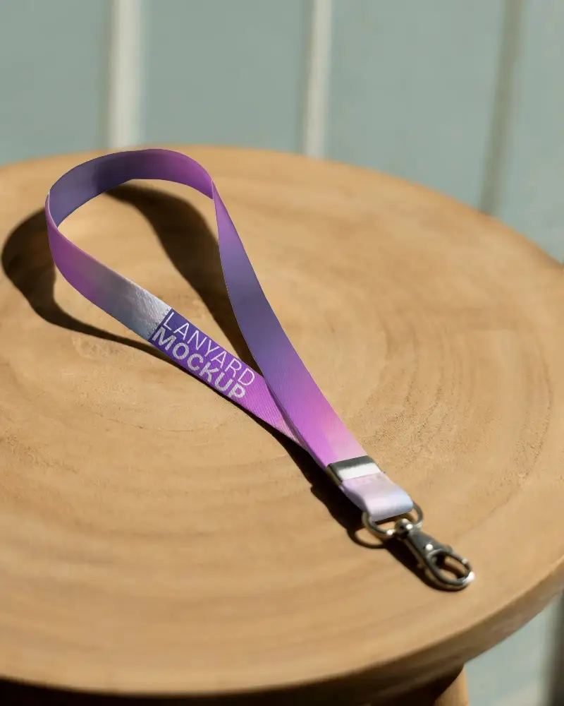 Premium Durable Lanyard Mockup With Metal Clip For Id Badges And Access Cards Use