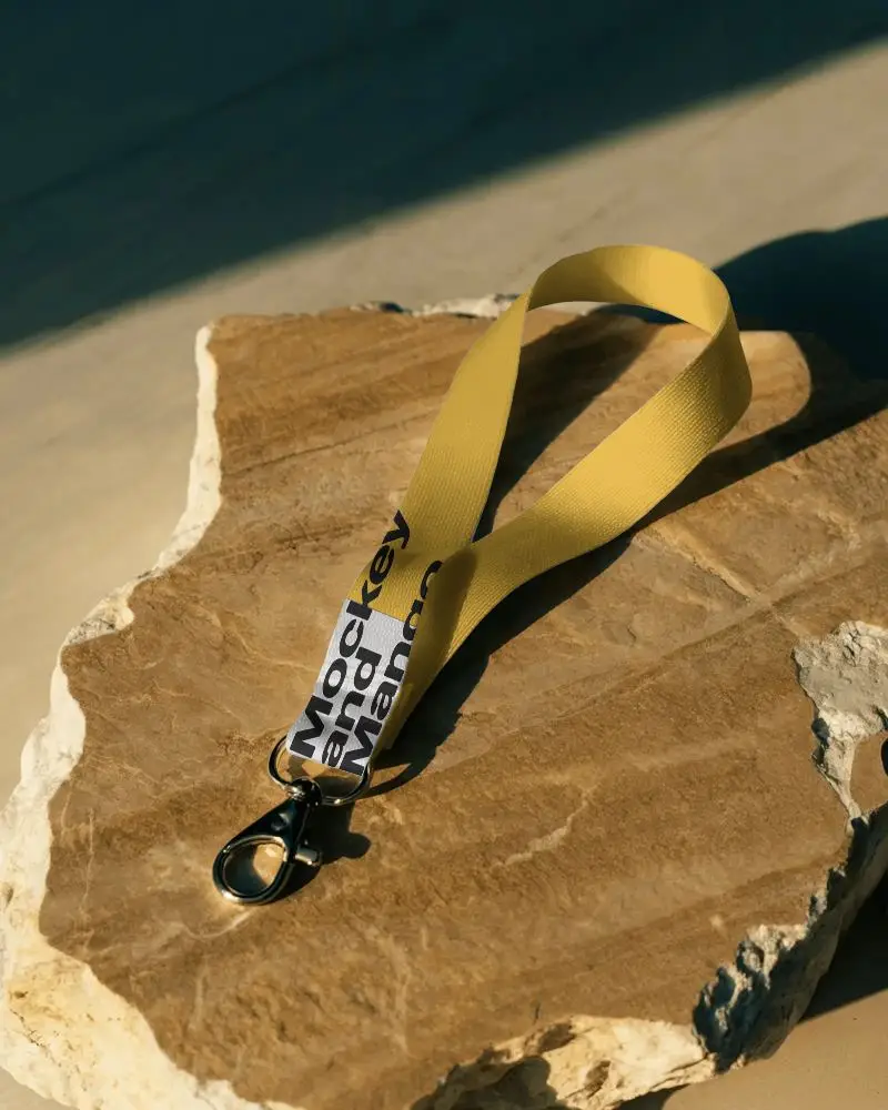 High Quality Lanyard Mockup With Clip For Id Badge Holder And Easy Access Employee Pass