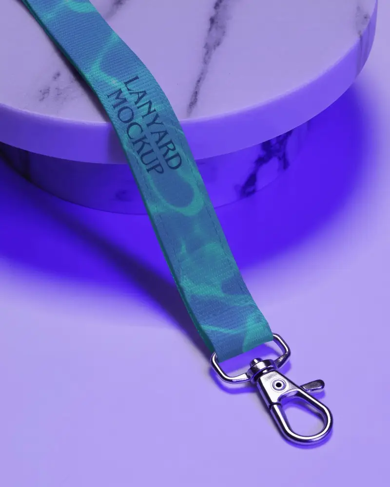 Premium Adjustable Lanyard Mockup With Metal Clip For Secure Id Badge Carrying Daily Use