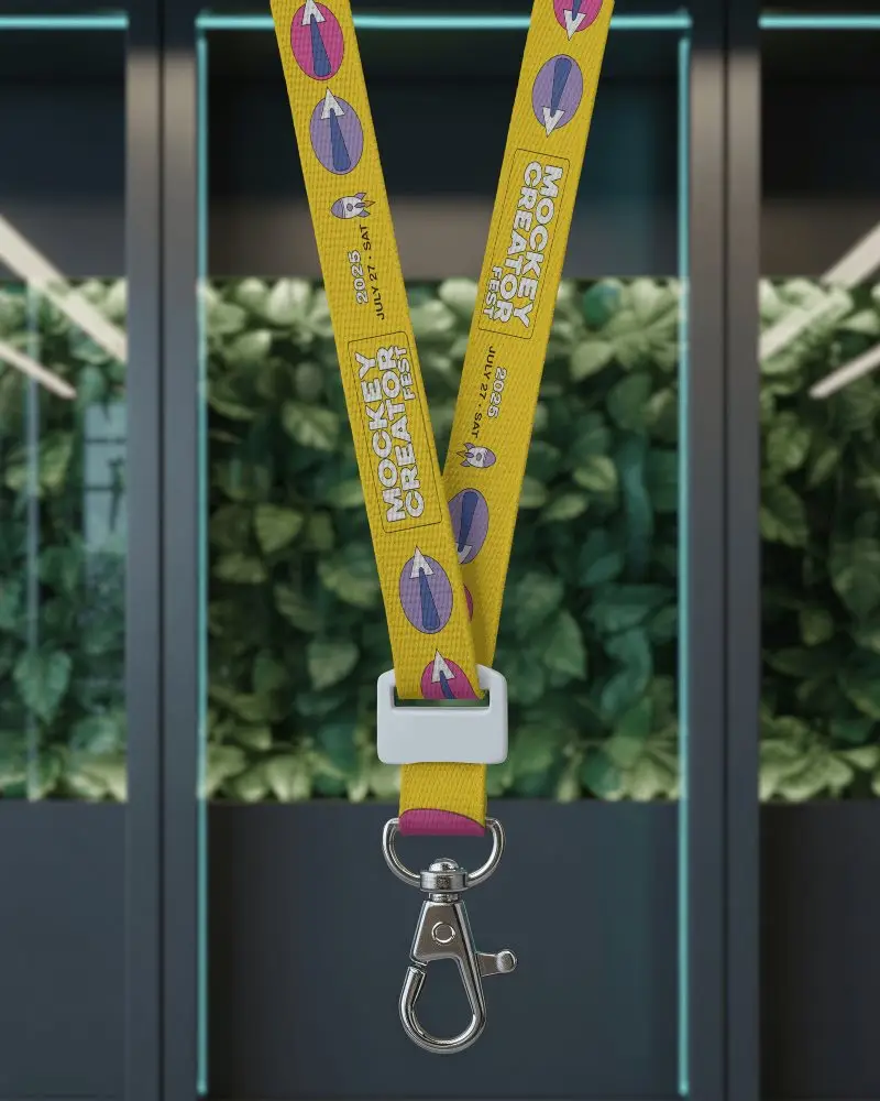 Professional Promotional Lanyard Mockup With Secure Metal Clip And Adjustable Slide For Easy Use