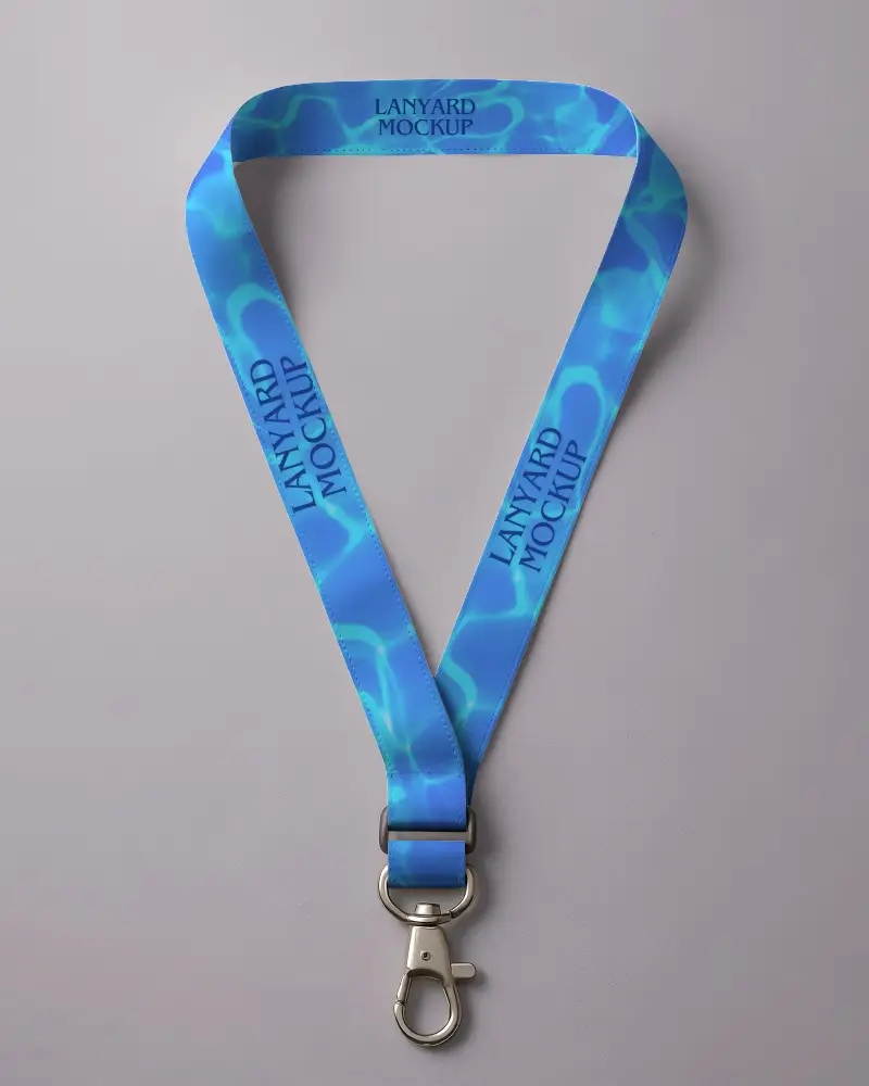 Premium Custom Lanyard Mockup With Metal Clip For Branding And Promotional Purposes Design