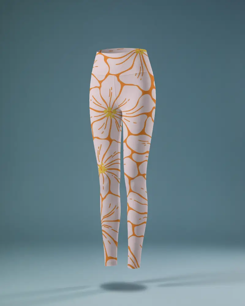 Full Length Performance Leggings Mockup With Flexible Waistband Perfect For Workouts