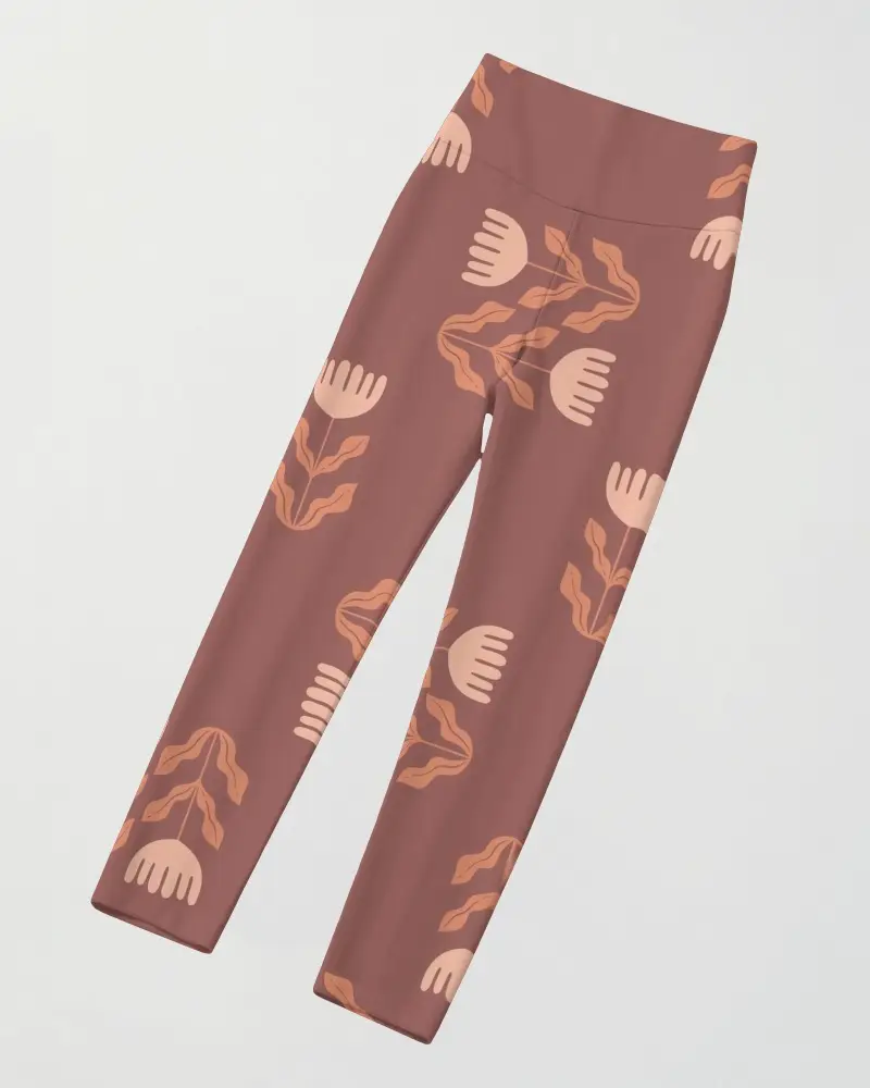 Floating Womens Leggings Mockup With Standalone Garment In Clean Minimal Studio Composition