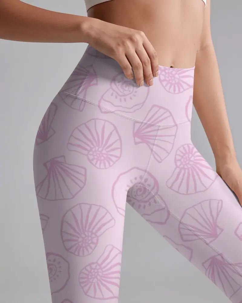 Four Way Stretch Gym Leggings Mockup With Supportive Waistband Designed For Running And Training