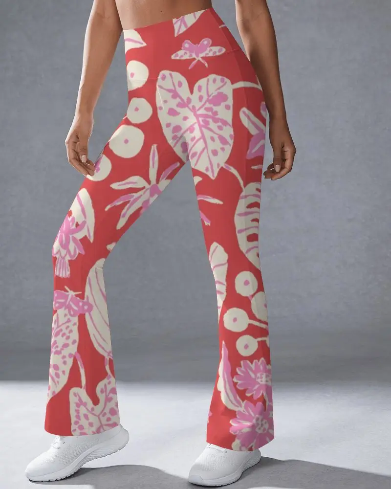 High Waist Flared Leggings Mockup For Women Perfect For Yoga Workout And Casual Wear Comfortable Fit