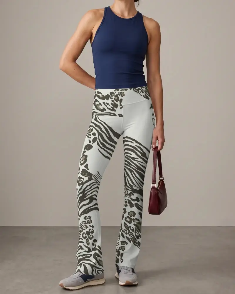 High Waisted Flared Leggings Mockup For Women Stylish Comfortable Fit Everyday Activewear