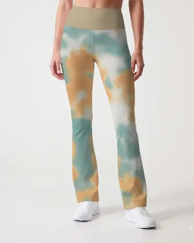 High Waisted Flare Leggings Mockup With Side Pocket Comfortable Workout And Casual Wear