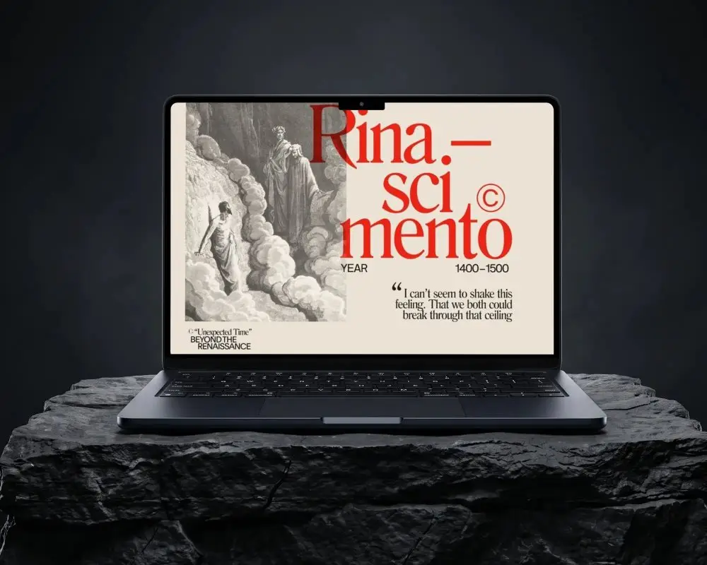 High Resolution Macbook Pro M4 Mockup On Stone Platform For Professional Presentation Use
