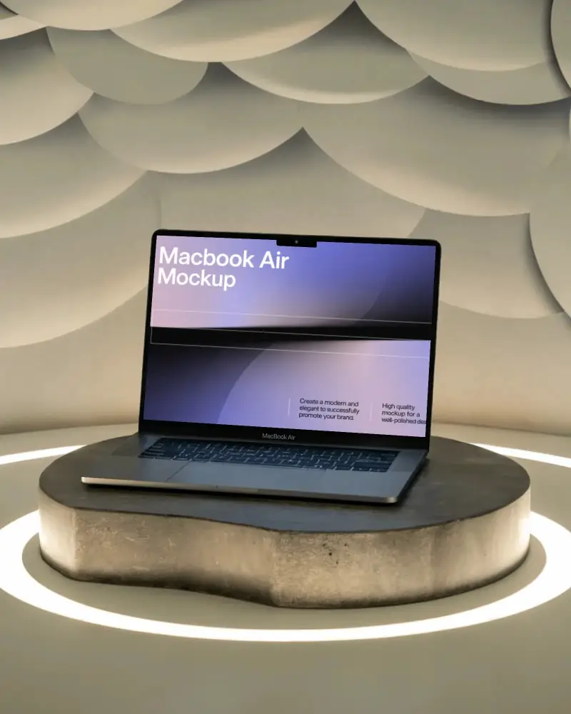 abstract-cloud-wall-macbook-air-m3-mockup-on-sculpted-base-in-modern-lighting