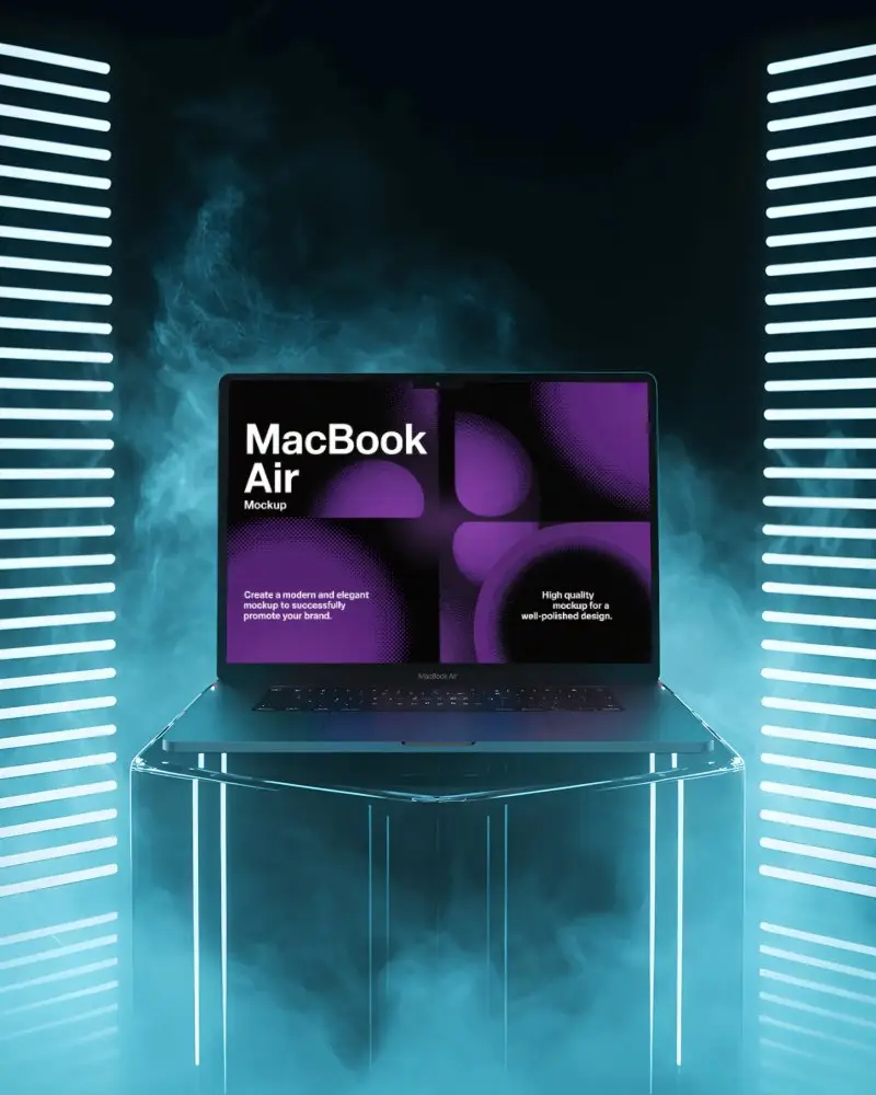 immersive-tech-vibe-macbook-air-m2-mockup-with-hazy-light-columns-and-smoky-depth