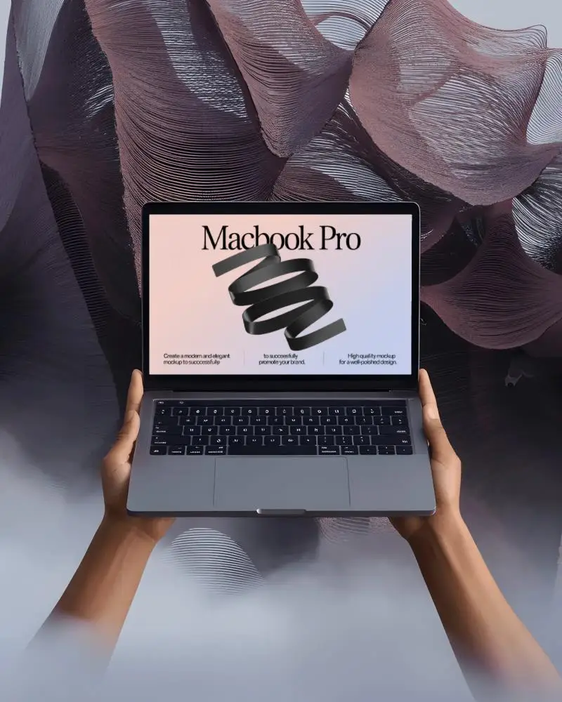 hands-holding-macbook-pro-m1-mockup-with-abstract-wavy-backdrop-and-soft-cloudy-mist