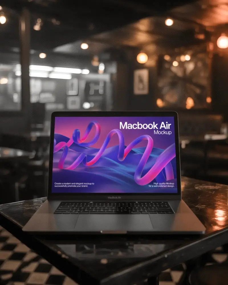 cozy-bar-mockup-scene-featuring-macbook-air-m1-on-worn-table-with-industrial-lighting
