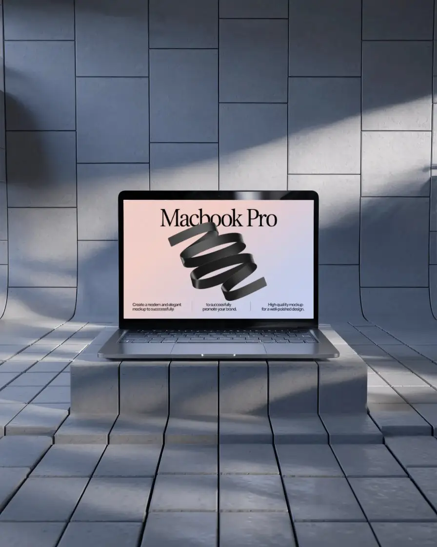 macbook-pro-m1-mockup-on-tiled-pedestal-in-arched-surface-room-with-soft-light-and-shadow-lines