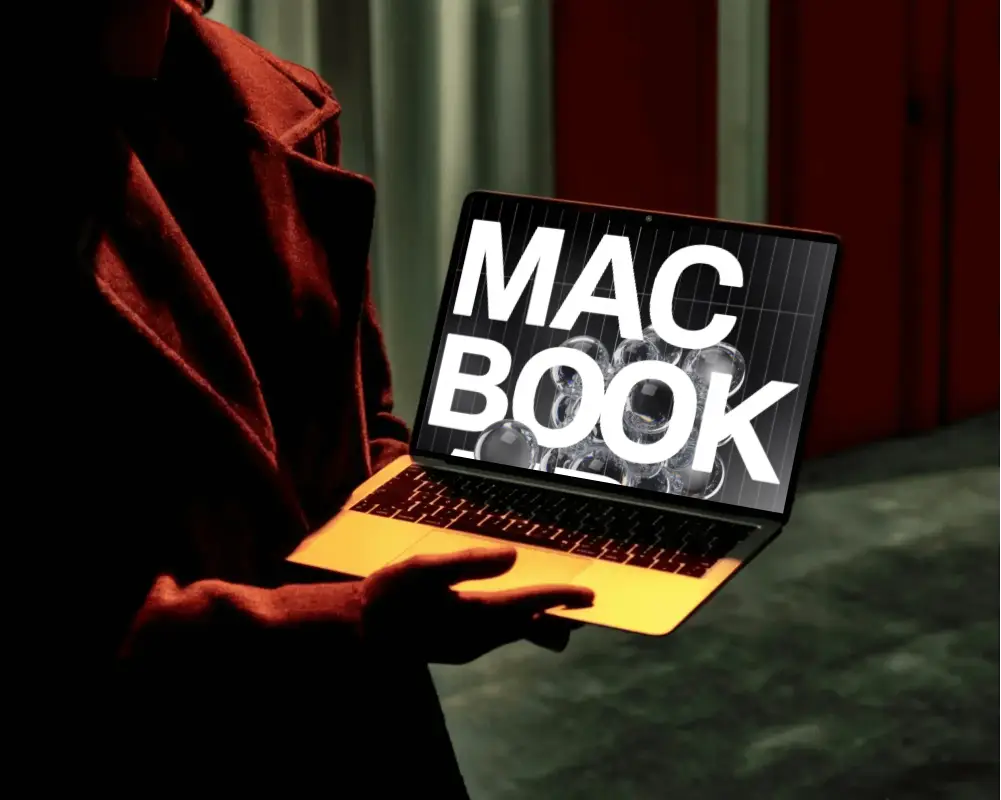 M2 Modern Macbook Mockup With Empty To Present Your Creative Content Or Apps