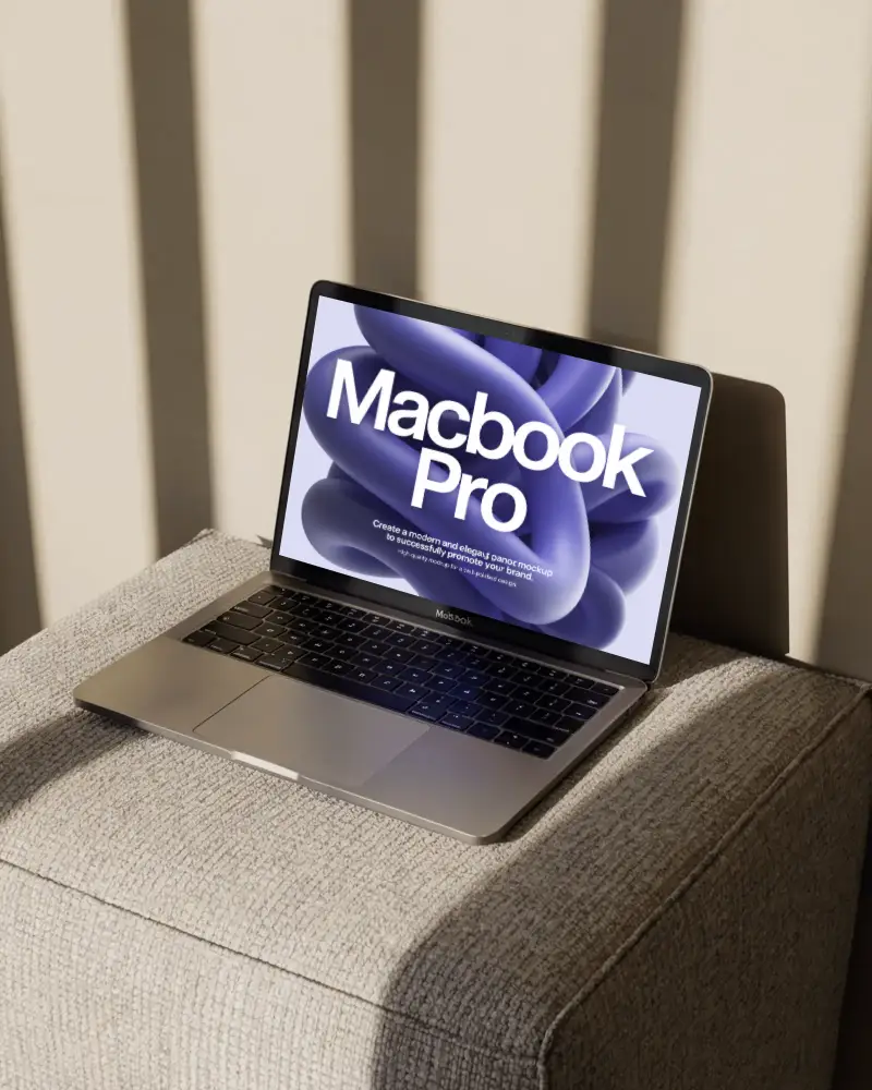 M1 Sleek Modern Macbook Mockup For Responsive Web Design And Creative Project Presentations