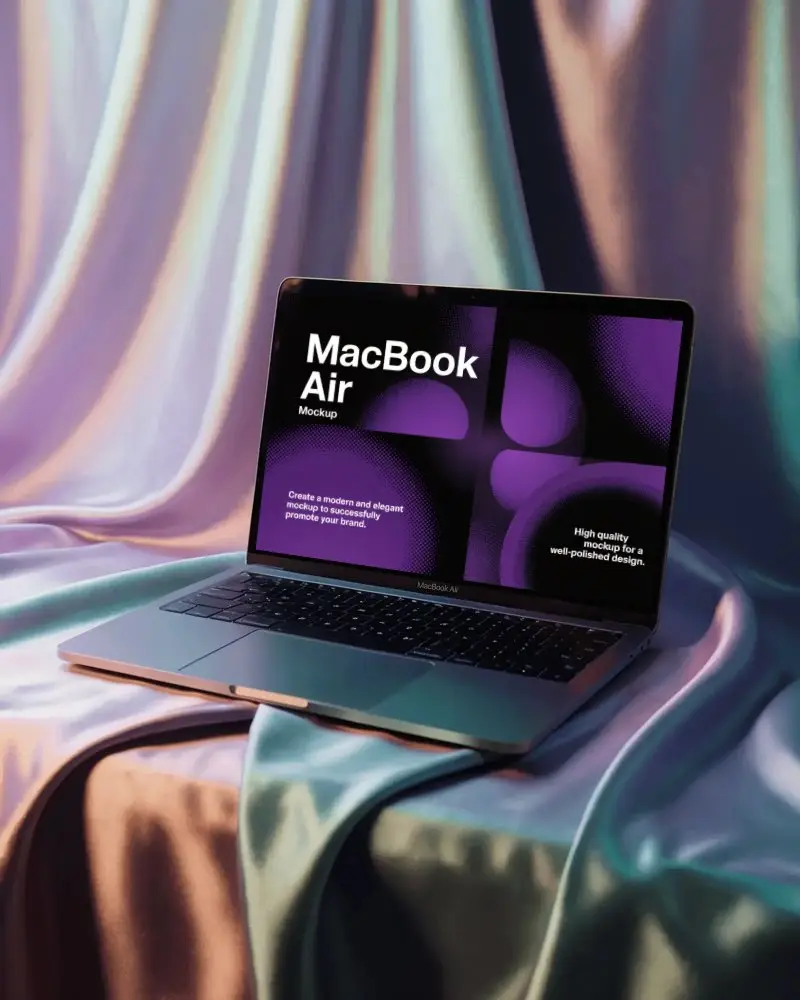 Sleek Minimalist M1 Macbook Air Mockup For Creative Work And Modern Technology Showcase