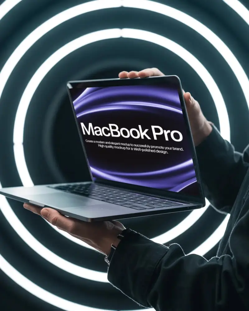 Halo Ring Studio M1 Pro Mockup Presented Against Concentric Light Circles