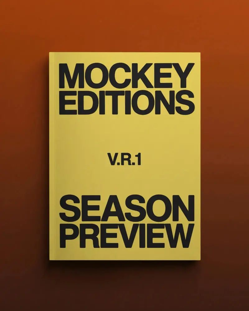 Studio Flat Lay Magazine Mockup Minimal Orange Textured Background Clean Editorial Style