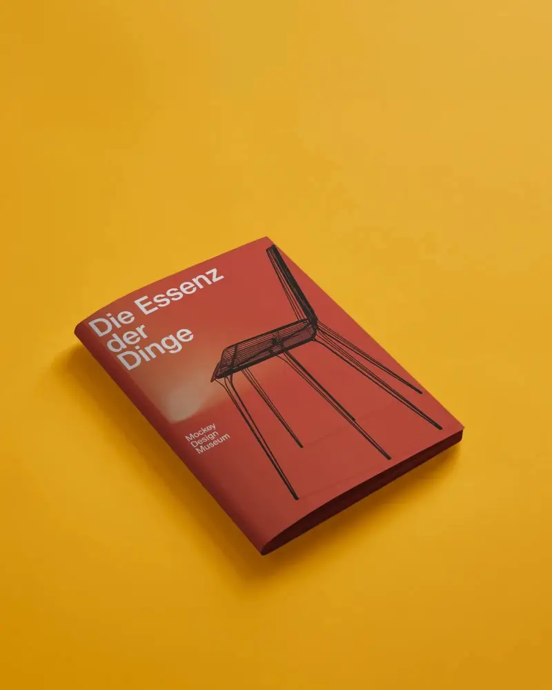 Minimal Magazine Mockup On Solid Color Background With Clean Studio Light