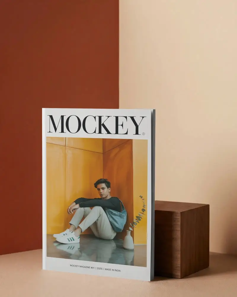 Minimalistic Magazine Mockup With Plain Cover And Elegant Stylish Background Display
