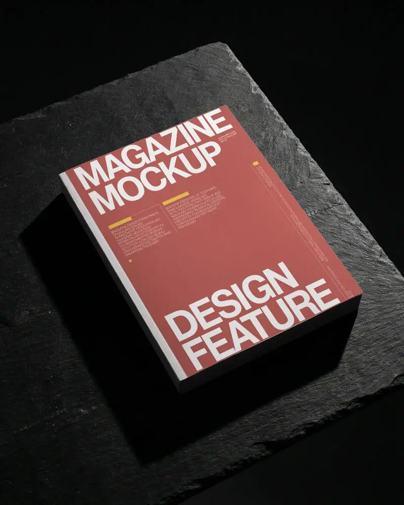 Premium Magazine Mockup In Minimalist Style For Showcasing Branding And Layout Ideas