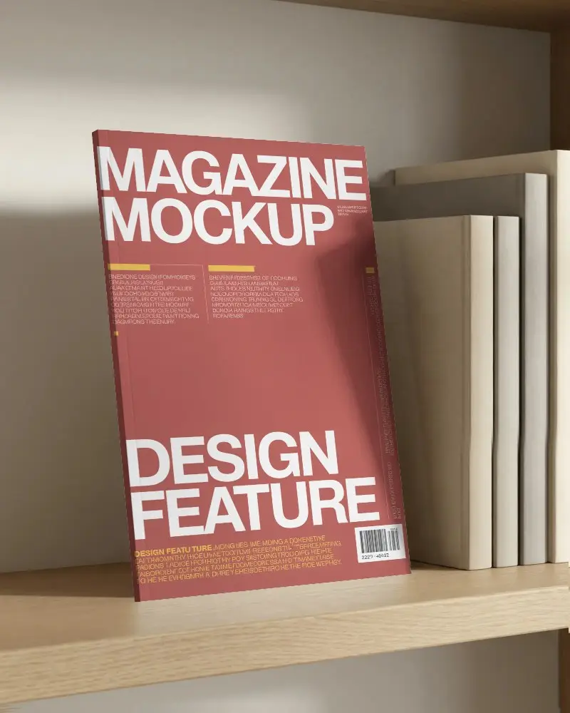 Sleek Minimalist Magazine Mockup Display For Modern Publishing And Advertising Presentations