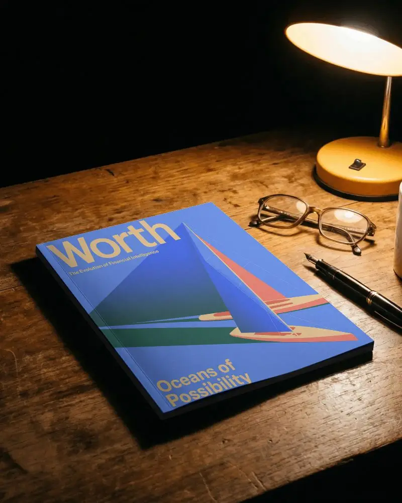 Minimalist Magazine Mockup On Wooden Table With Classic Accessories And Soft Lighting