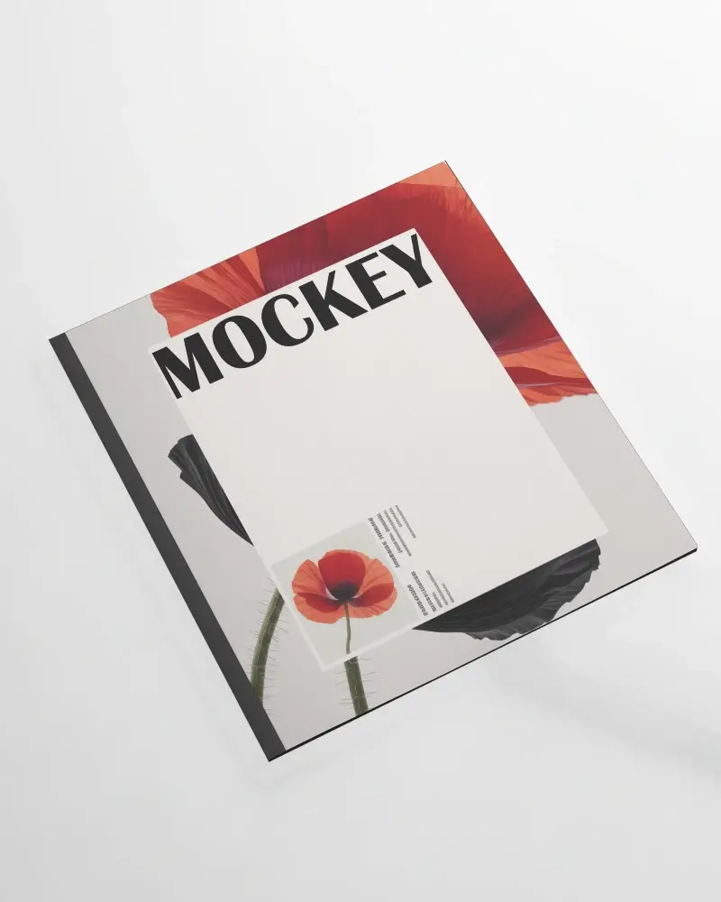 Square Hardcover Magazine Mockup For Easy Customization And Professional Presentation Use