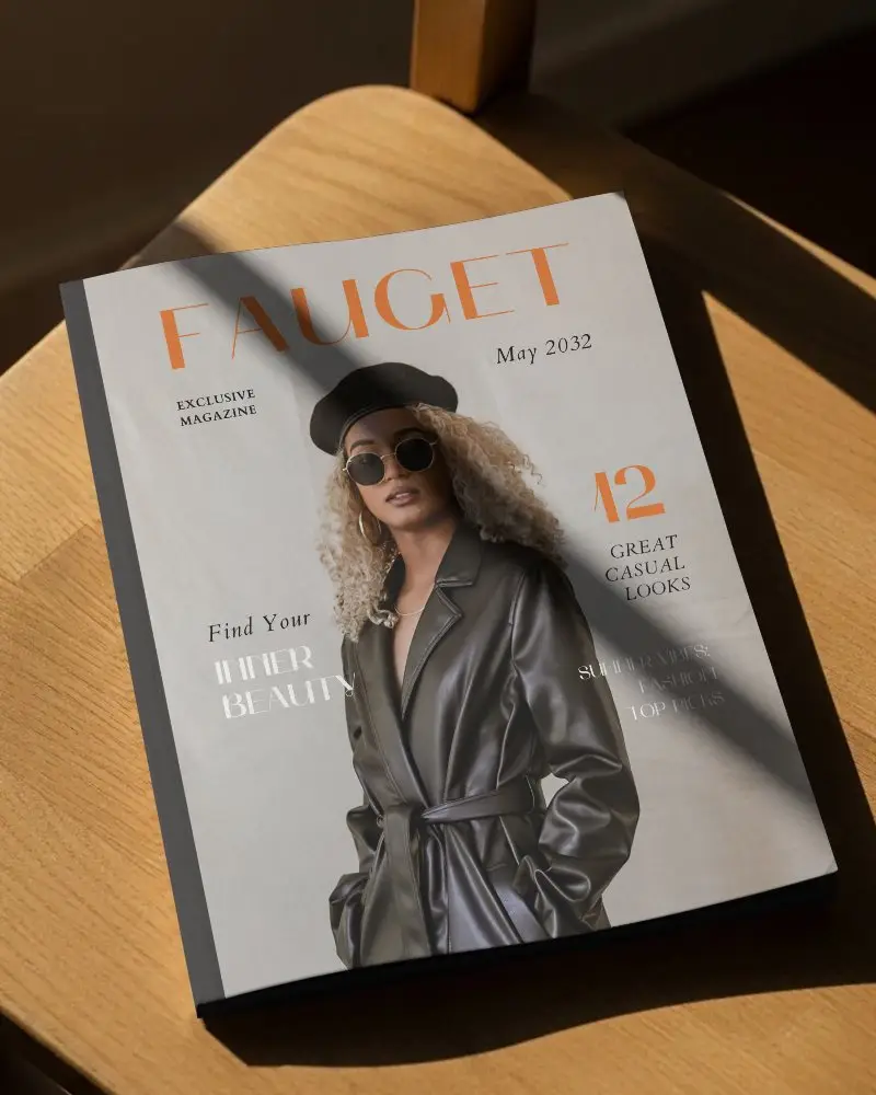 Clean Magazine Mockup With Blank Cover Soft Light Minimal Background Setup