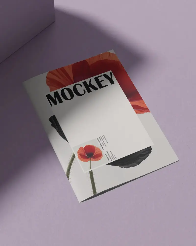 Premium Magazine Mockup With Minimalist Design Ideal For Branding And Portfolios Showcase
