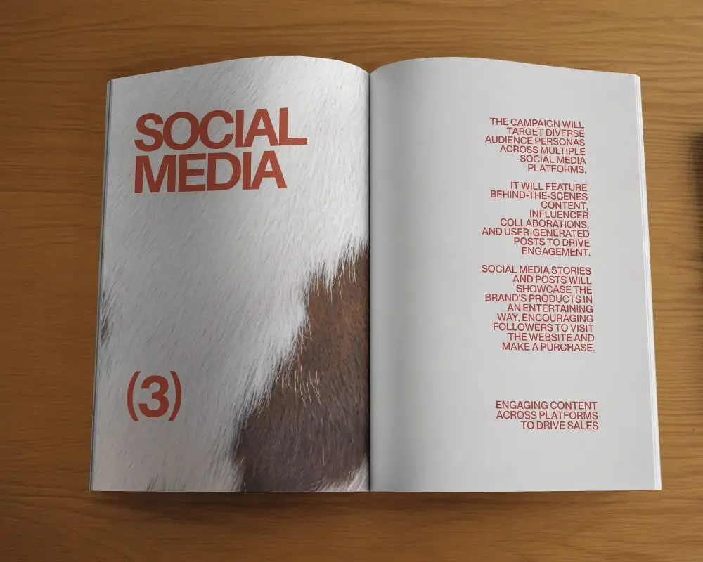 Realistic Magazine Mockup With Empty Pages Opened On Wooden Background