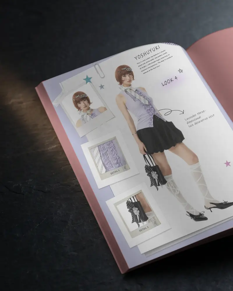 Realistic Open Magazine Mockup On Dark Surface Perfect For Portfolio And Creative Layouts