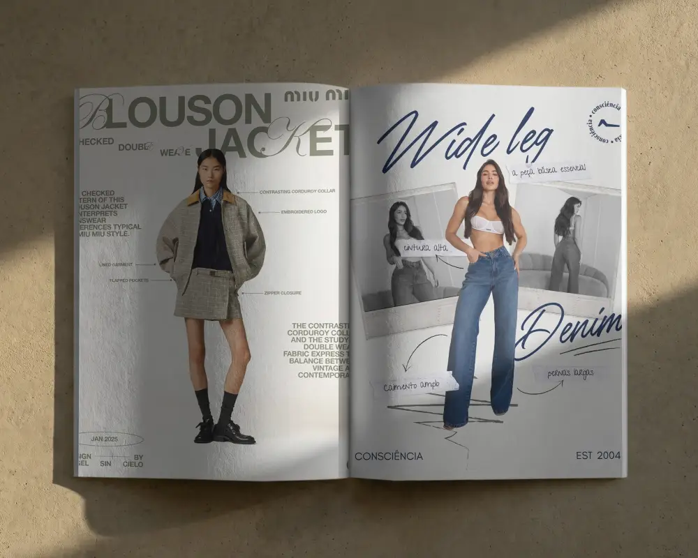 Realistic Open Magazine Mockup With Natural Light Flat Lay For Branding And Advertisement Use