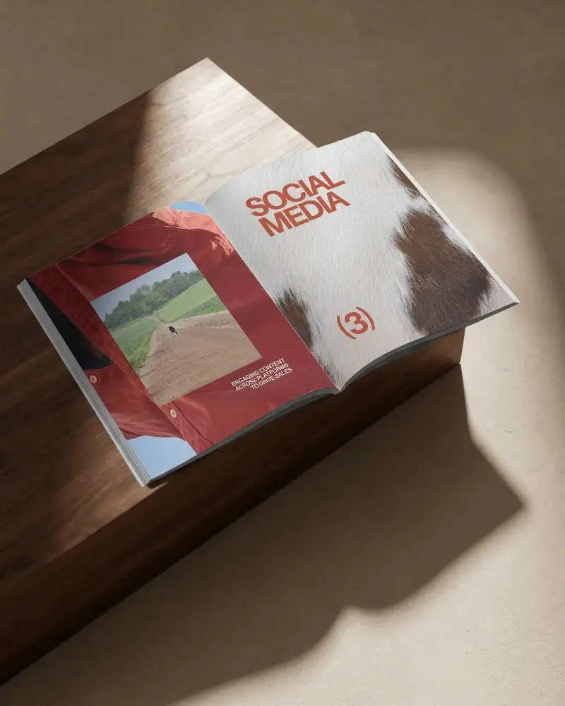 Minimalist Magazine Mockup Placed Open On Textured Surface With Soft Light