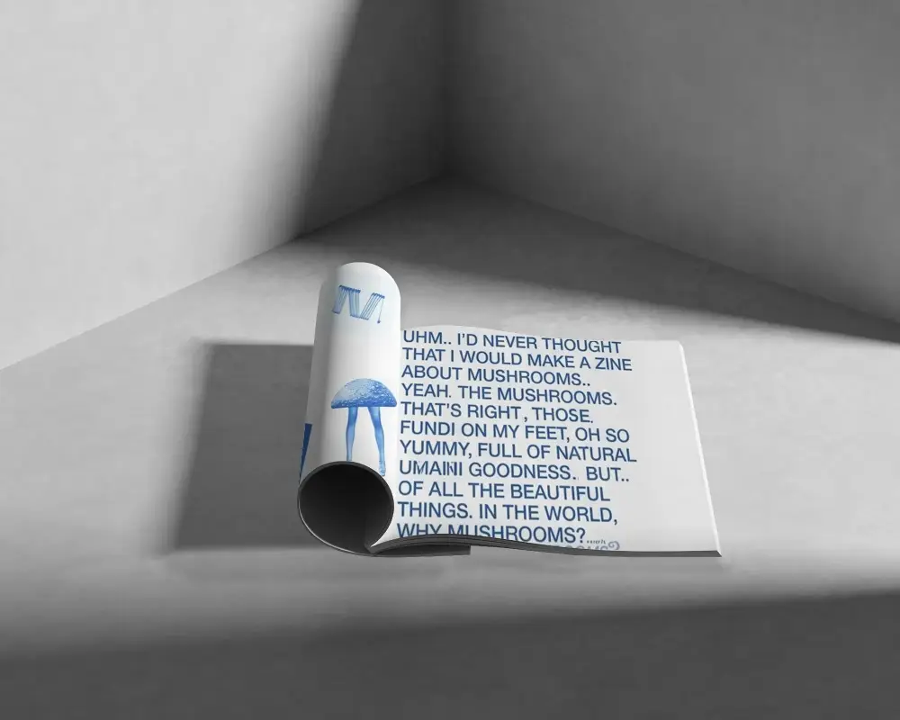 Minimalistic Magazine Mockup With Folded Page Floating In Studio Light Shadow