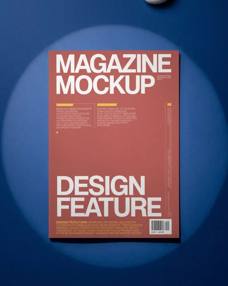 Blank Hardcover Magazine Mockup Isolated On Solid Background For Designing