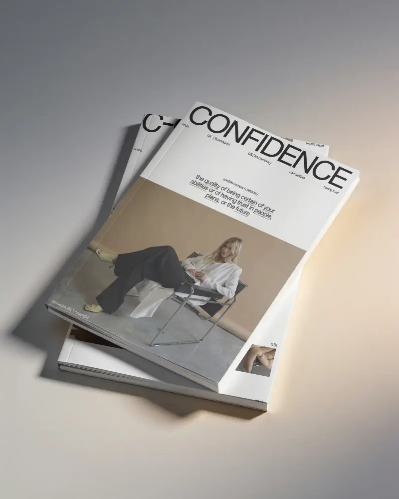 Stacked Print Magazine Mockups On Smooth Table Background For Branding
