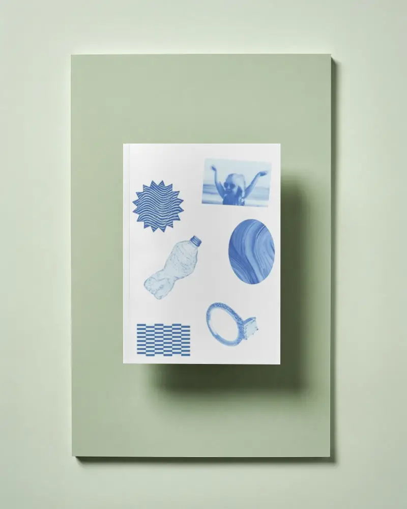 Minimalist Hardcover Magazine Mockup On Textured Background For Modern Publishing Portfolio
