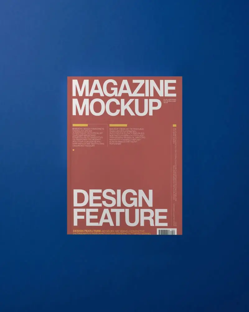 Minimalistic Clean Magazine Mockup On Solid Background For Modern Print Design Presentations
