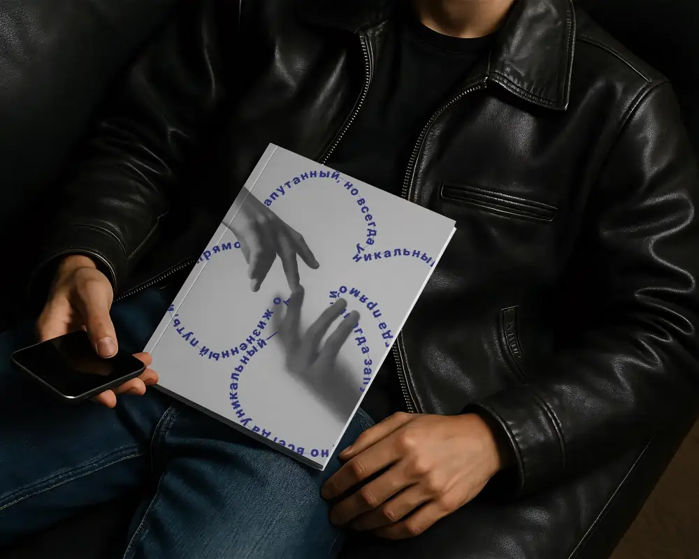 Leather Jacket Fashion Magazine Mockup For Modern Style And Design Presentation