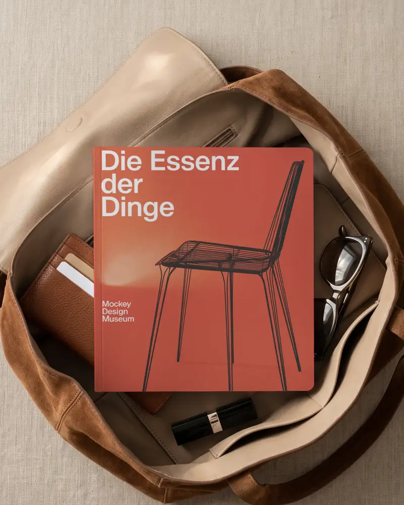 Stylish Magazine Mockup Placed Inside Trendy Handbag With Accessories Presentation