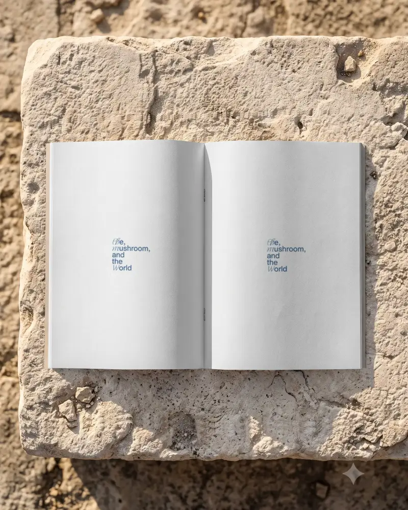Blank Magazine Mockup Displayed On Rough Stone Surface For Design Presentation