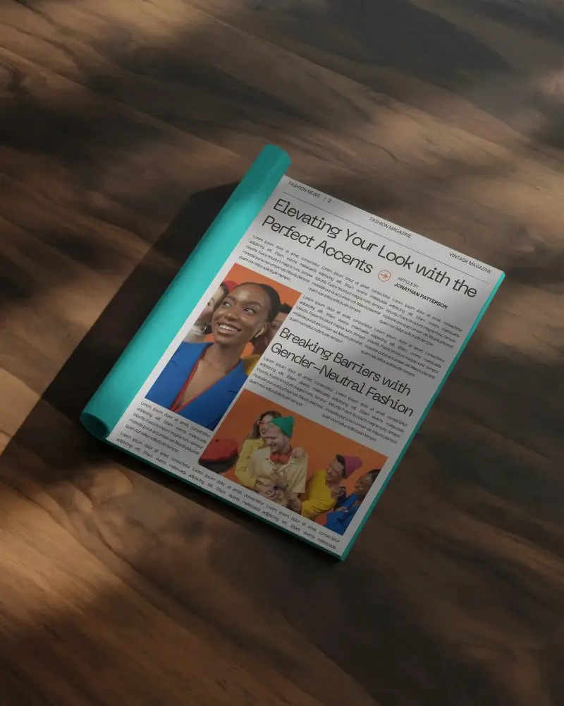 magazine-mockup-with-rolled-edge-on-textured-wooden-surface-for-design-display