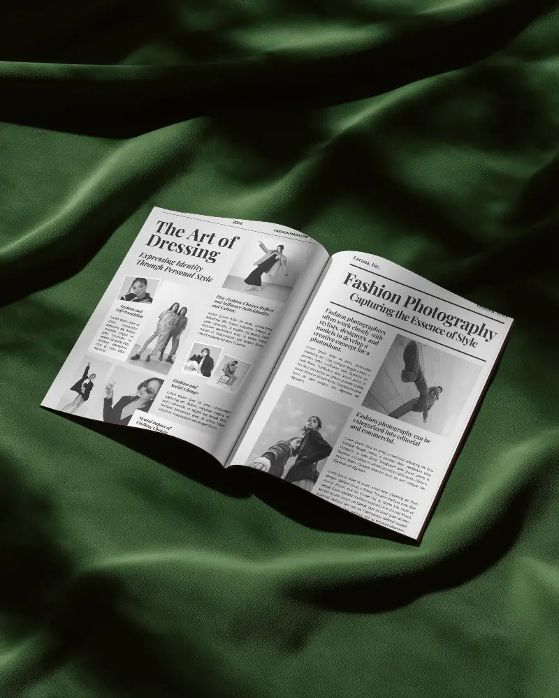 Blank Magazine Mockup On Soft Textured Fabric For Design Presentation Ideas