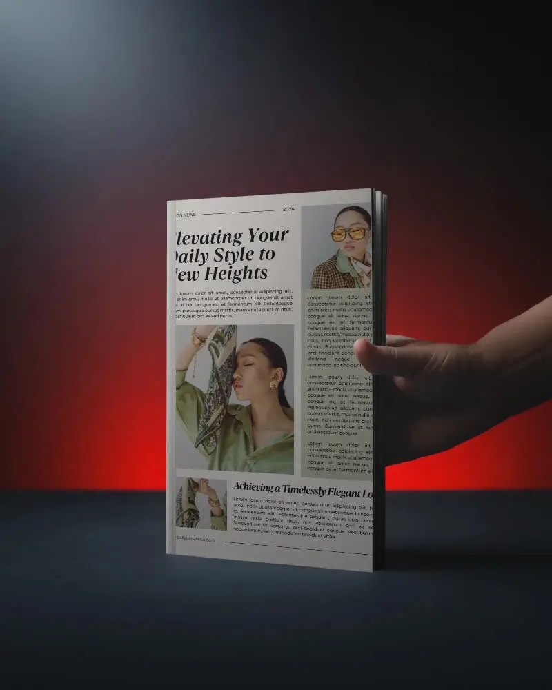 Sleek Modern Magazine Mockup With Minimalist Blank Cover For Design Showcase