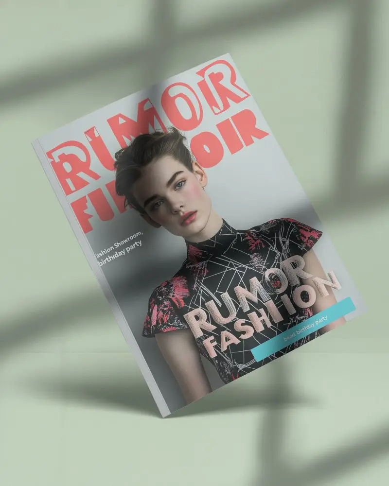 Clean Editorial Magazine Mockup Featuring White Cover And Sunlit Shadow Casting Through Window