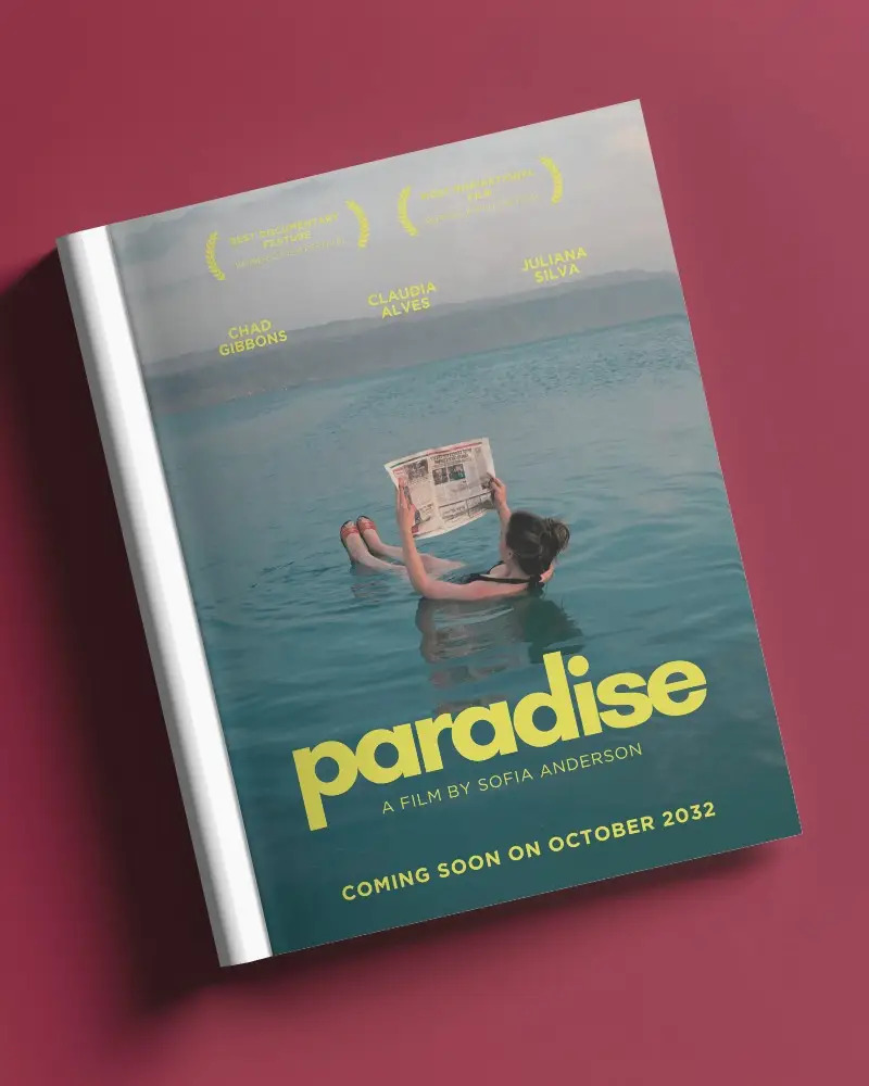 Angled Hardcover Magazine Mockup On Deep Red Surface Soft Shadowing Clean Front Cover For Minimal Designs 0103