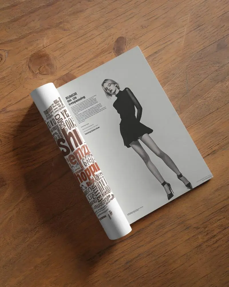 Natural Wood Surface Magazine Mockup Top View Rolled Spine Flatlay With Soft Daylight Shadows Clean And Minimalist Scene 0104